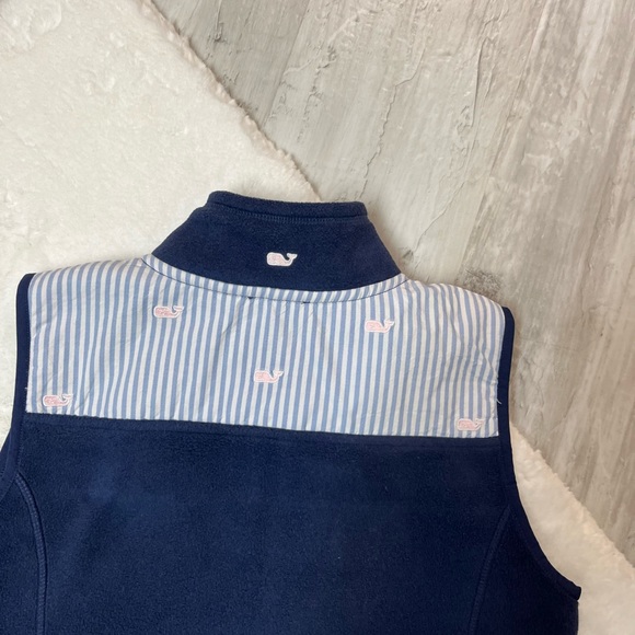 Vineyard Vines Girls Fleece Blue Zip Up Front Vest. SZ 14 - Picture 5 of 6